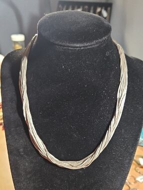 Multi-Strand Twisted Liquid Silver 925 Necklace